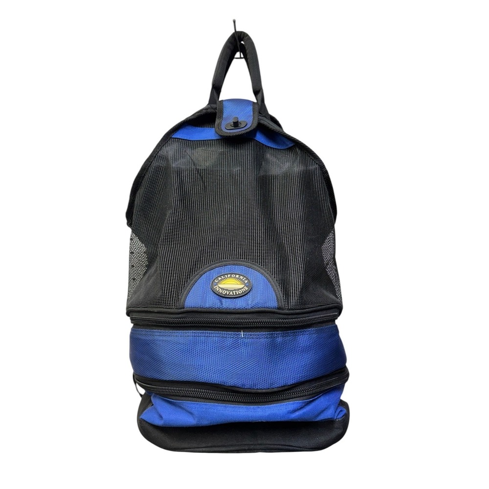 California Innovations‎ Insulated Cooler Backpack Blue Black Mesh Multi-Pocket